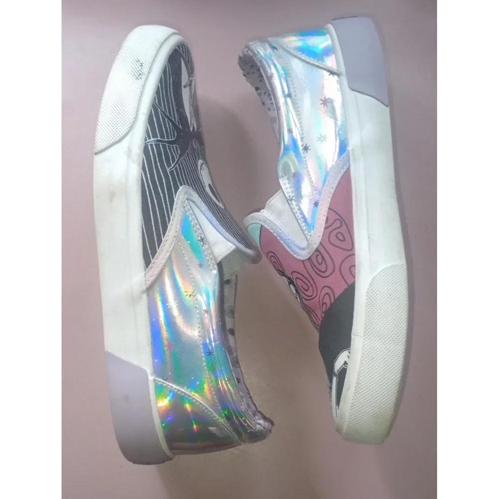 6.5 Disney Ground Up The Nightmare Before Christmas Holographic Slip-On Sneakers